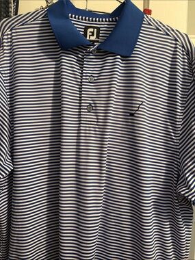 FootJoy Men’s Royal Blue & White Striped Golf Polo